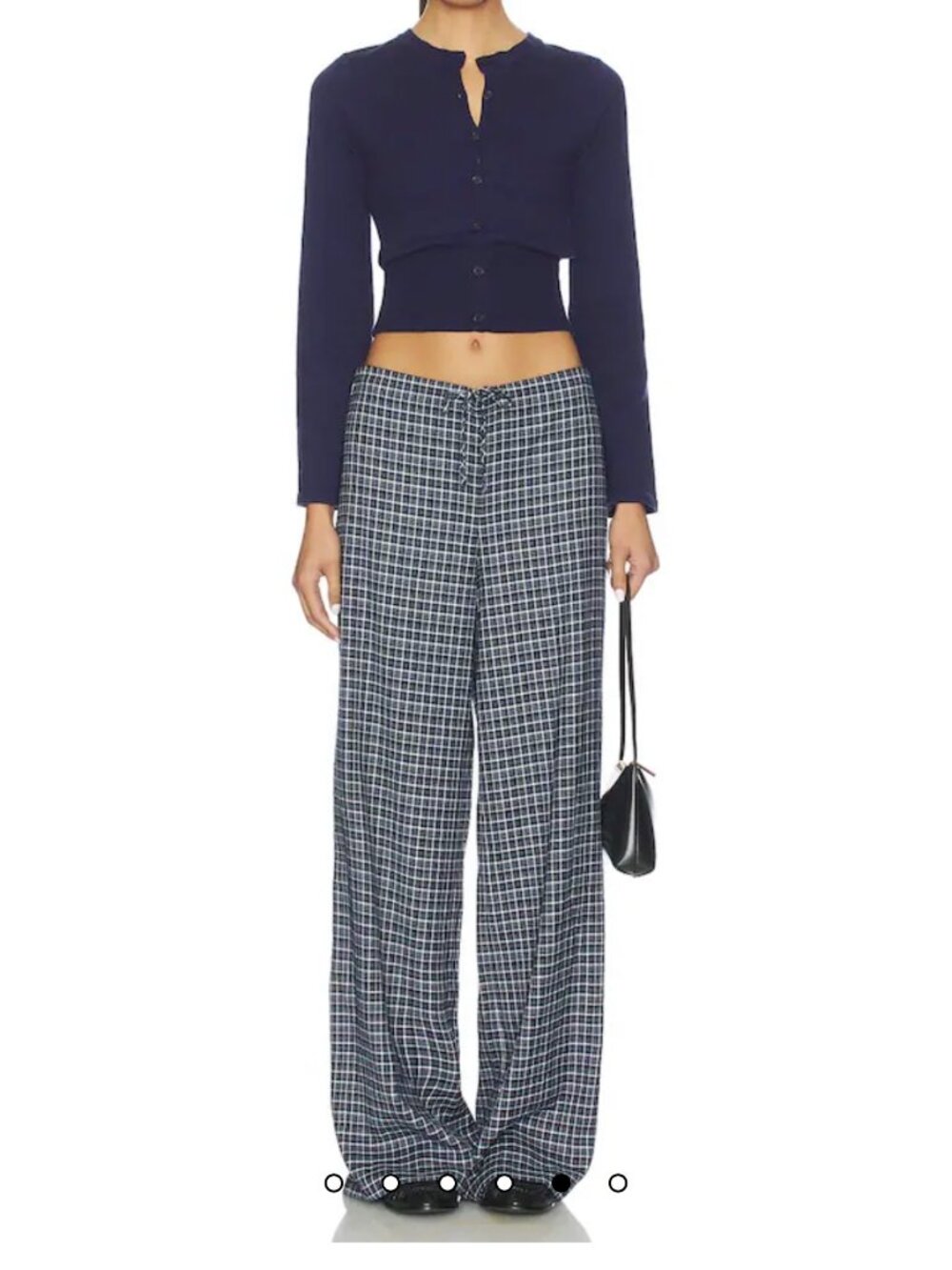 Superdown Gwendolyn Drawstring Pants, Blue Plaid, Size S/M - NWT